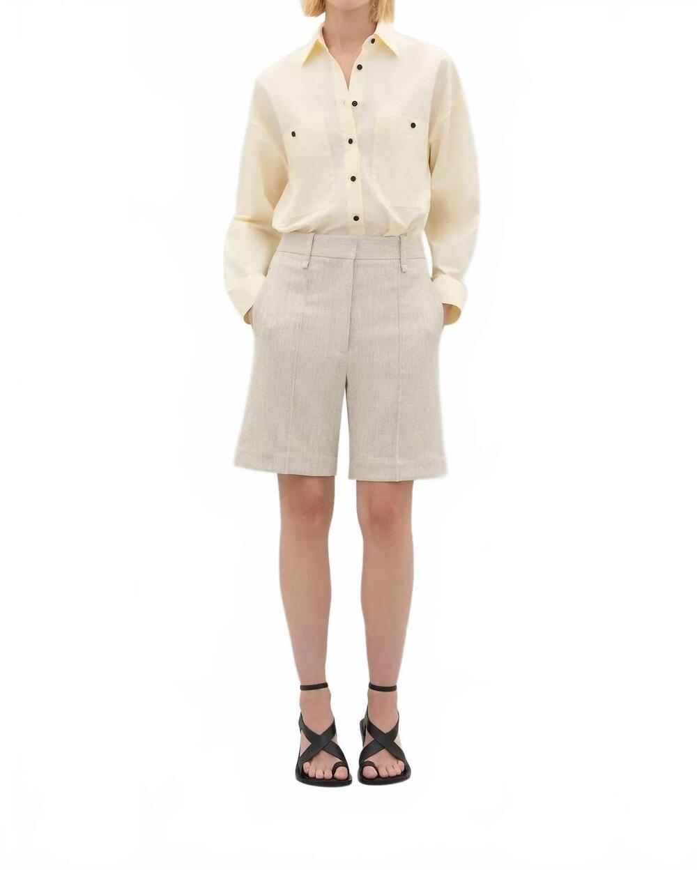 NEW A.EMERY keely pintuck short in bone